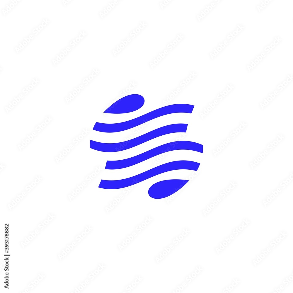 Fototapeta premium Abstract Letter S flow wave logo vector icon symbols. Monogram blue style design. Minimalist illustration template.