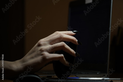 hand with computer