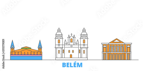 Brazil , Belem cityscape line vector. Travel flat city landmark, oultine illustration, line world icons