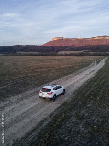 Car suv in the forest bulgaria photo