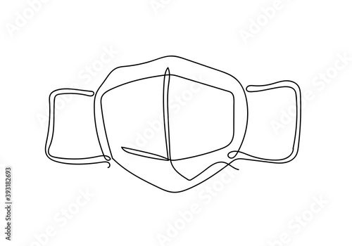 Continuous one line illustratione of Safety breathing Industrial photo