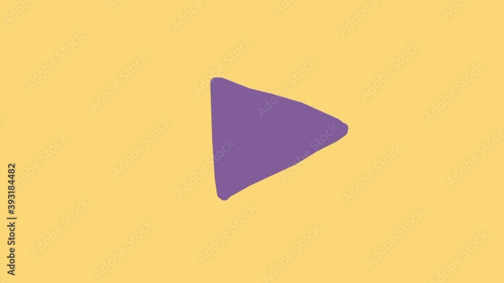 Play and pause video player symbol. Hand drawn shape morphing stop motion animation in children style. Play and pause video player symbol. Hand drawn shape morphing stop motion animation in children style.