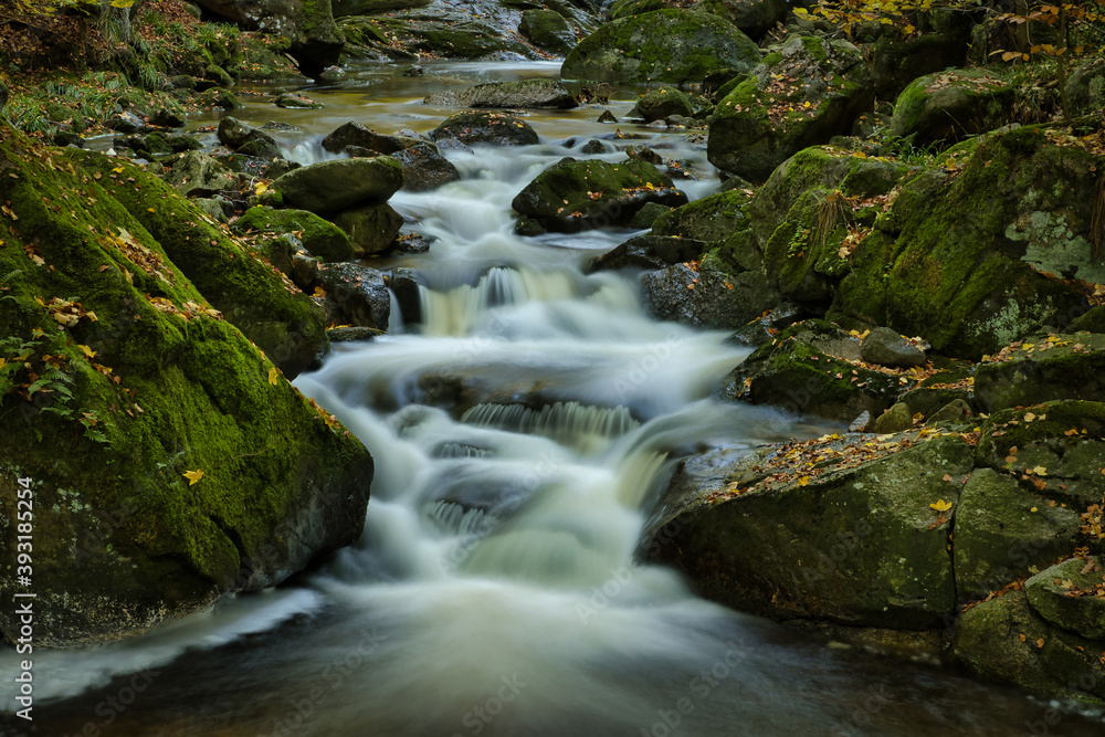 Der Fluss Ilse im Nationalpark Harz im Herbst, Deutschland Der Fluss Ilse im Nationalpark Harz im Herbst, Deutschland