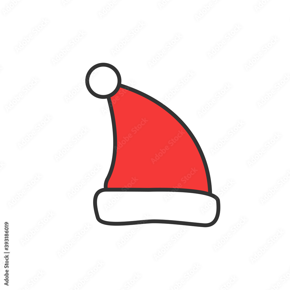 Set of Santa Claus hats. Festive clothing for New Year and Christmas. Vector illustration
Set of Santa Claus hats. Festive clothing for New Year and Christmas. Vector illustration