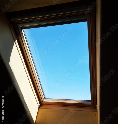 window and blue sky