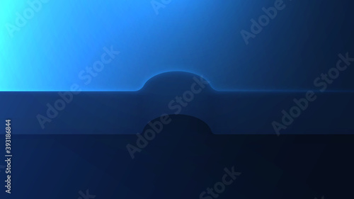 Layered curved blue background with bend