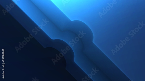 Several layered blue background with bend