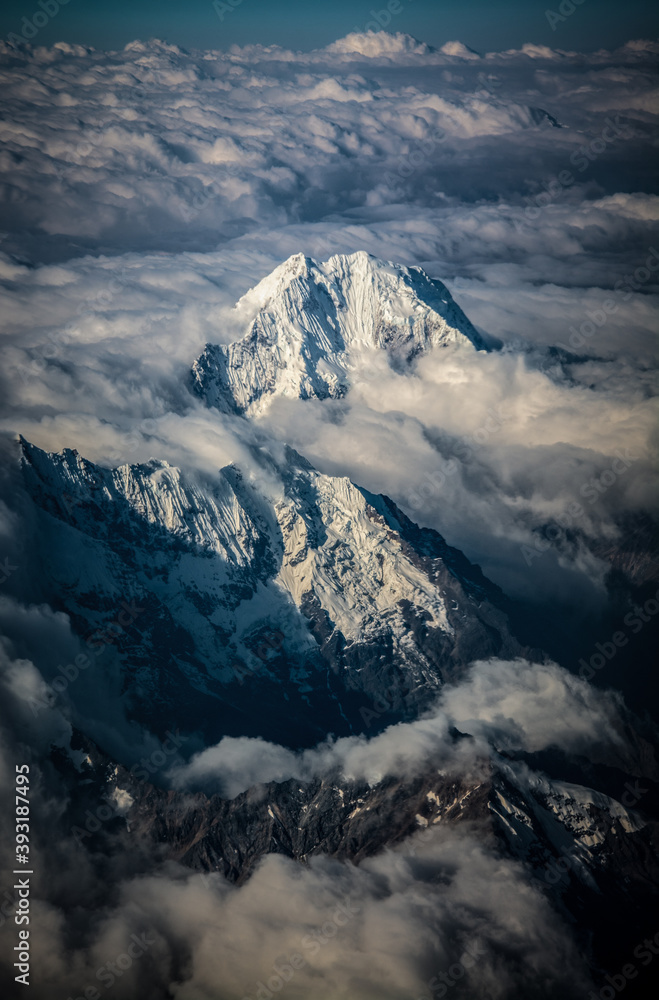 Obraz premium Vista aerea de Los Andes con nieve
