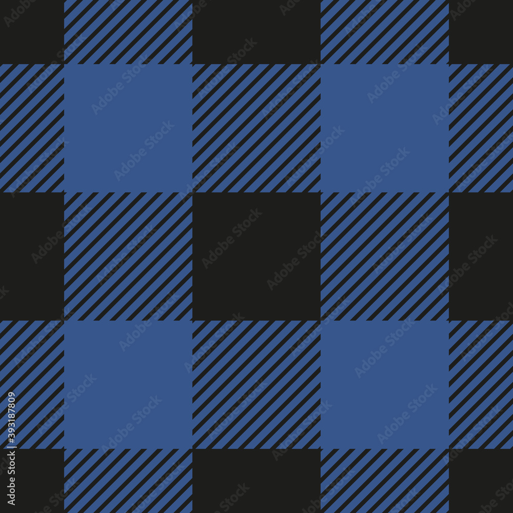 Lumberjack plaid seamless pattern. Vector illustration. Dark blue color. Textile template. Lumberjack plaid seamless pattern. Vector illustration. Dark blue color. Textile template.