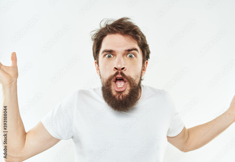 Portrait of a national man with bushy beard irritability stress Model Portrait of a national man with bushy beard irritability stress Model