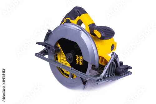 Slika na platnu yellow circular saw on white background