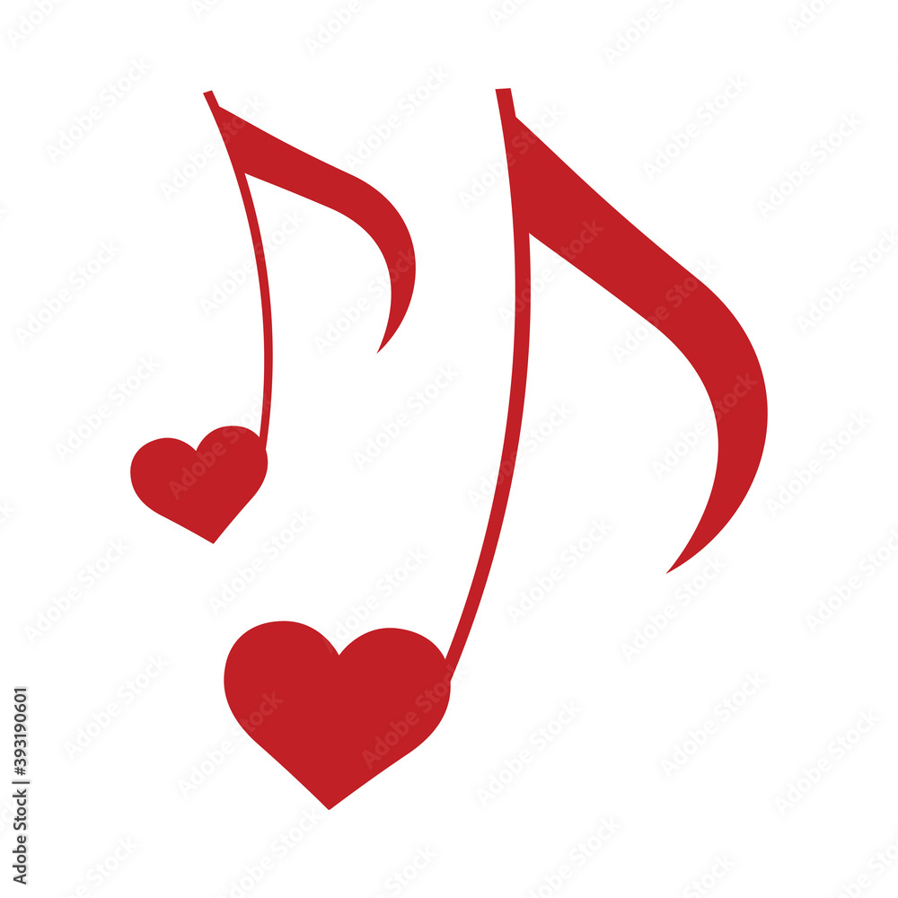 Isolated romantic heart music pink love icon- Vector Isolated romantic heart music pink love icon- Vector