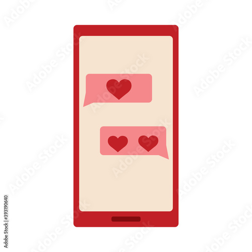 Isolated romantic heart chat pink love icon- Vector