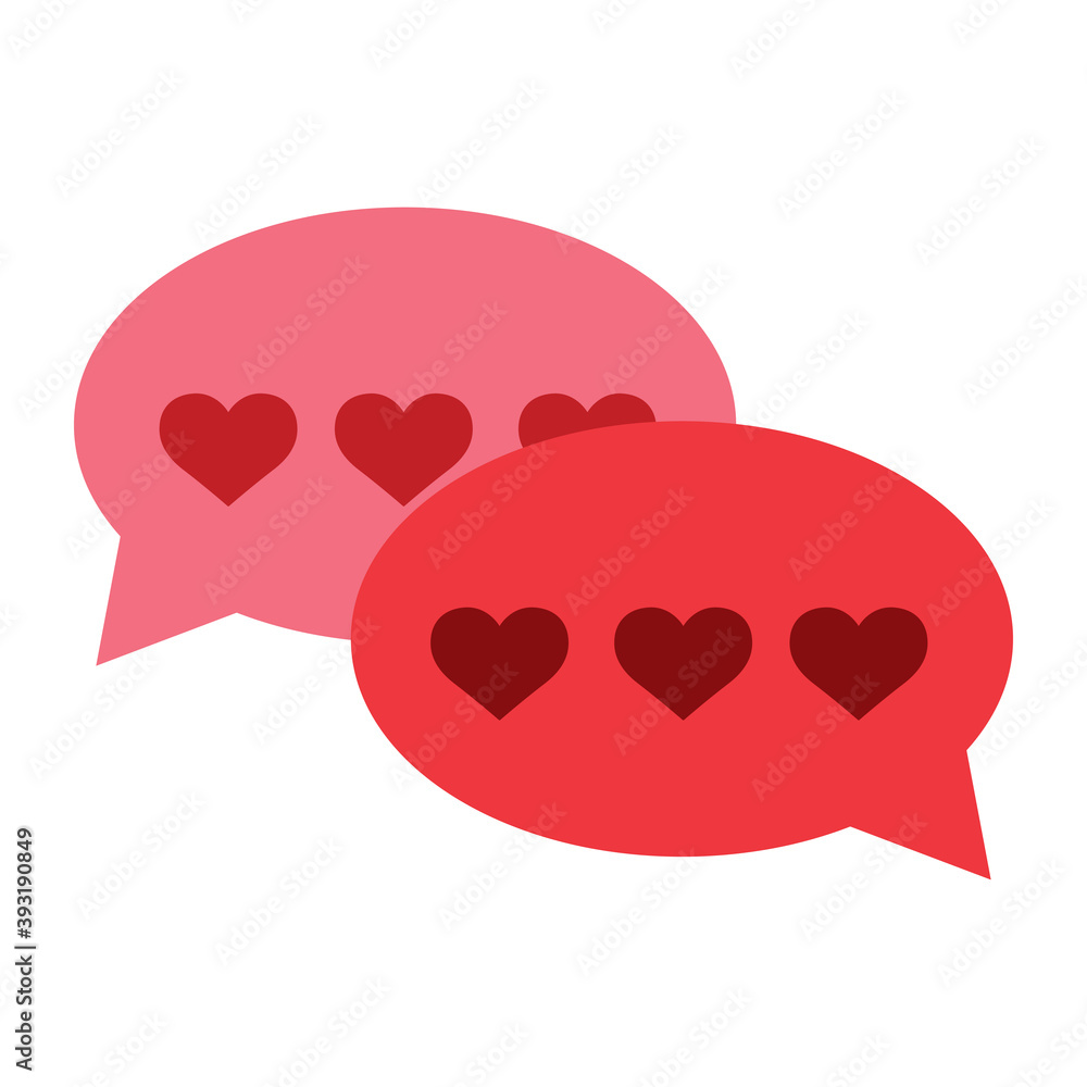 Isolated romantic heart chats pink love icon- Vector Isolated romantic heart chats pink love icon- Vector