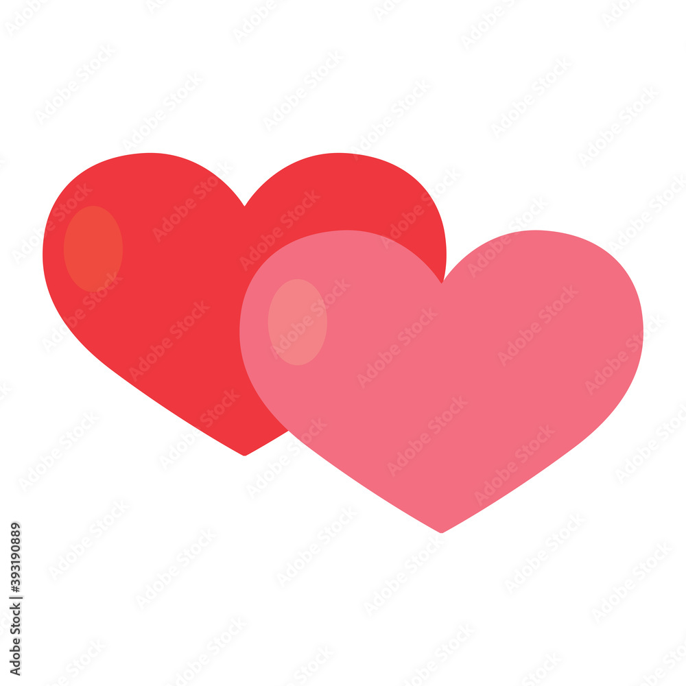 Isolated romantic hearts pink love icon- Vector Isolated romantic hearts pink love icon- Vector