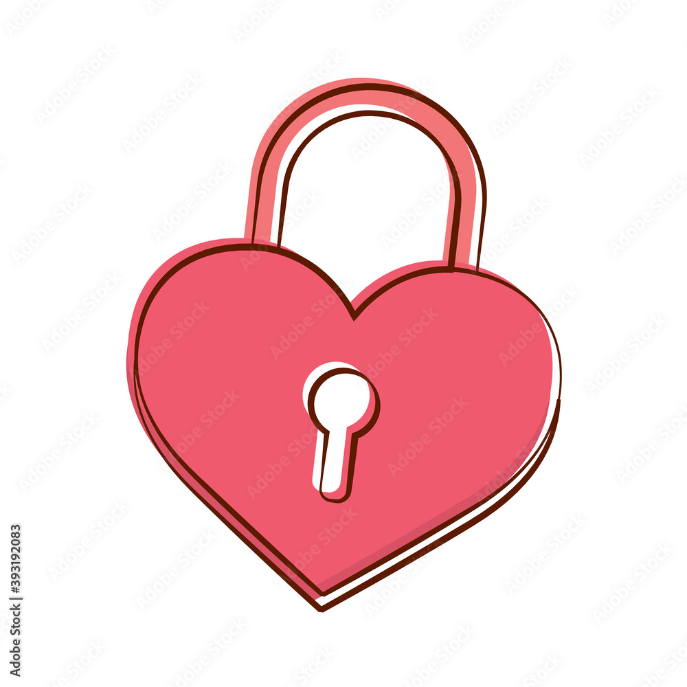 Isolated romantic padlock pink love icon- Vector Isolated romantic padlock pink love icon- Vector