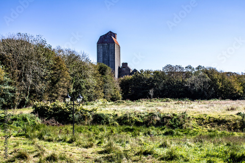 Grain silo on an Irish farm. 