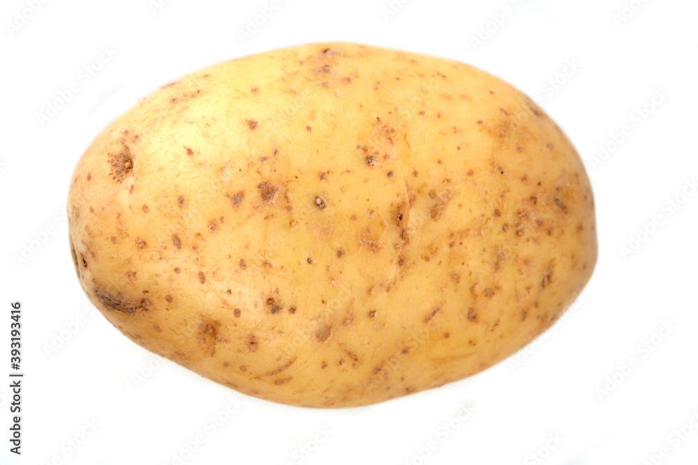 Close up of potato on white background Close up of potato on white background