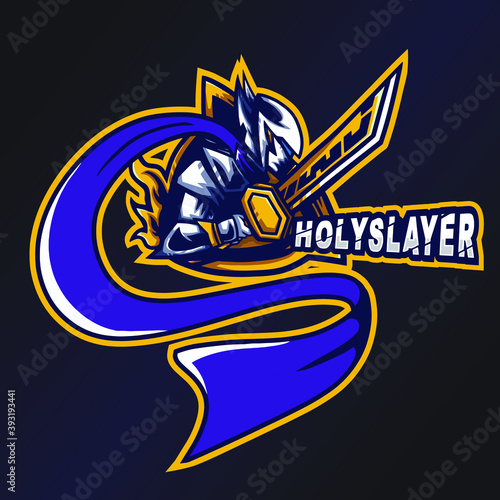 Holyslayer Esports Logo. Warrior Logo. Esport Team Logo. Streamer Gaming Logo. Gaming Creator House Illustrator. Streamer Emblem. Knights Illustrator. Gaming Mascot. Game Content Symbol.