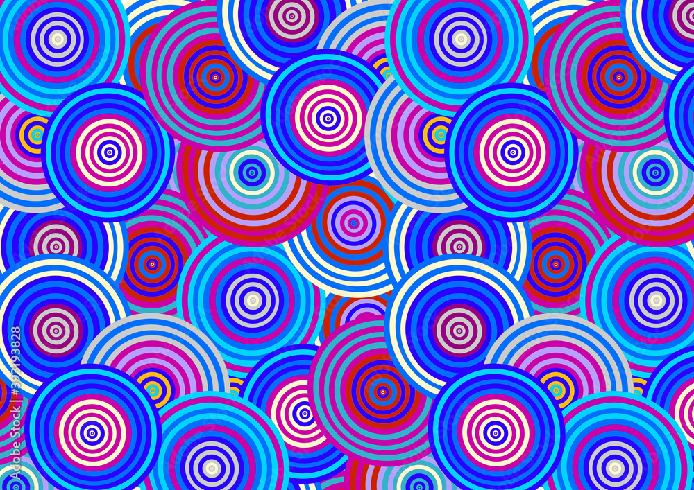 Abstract background made of fun colorful circle pattern for decoration