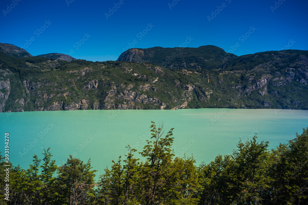 Green lake at Carretera Austral, Patagonia - Chile.