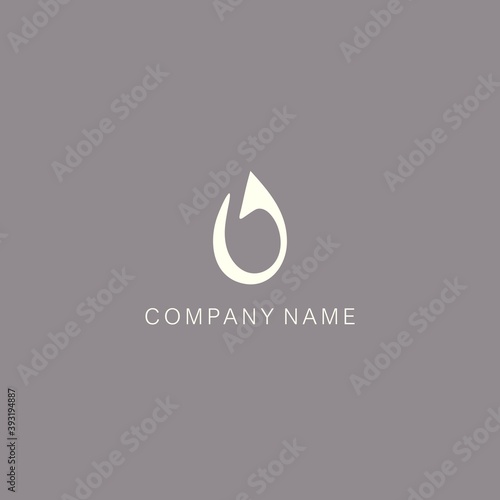 Simple  minimalistic  stylized flower bud or blob symbol - logo  consisting of one element. Made in thick line.