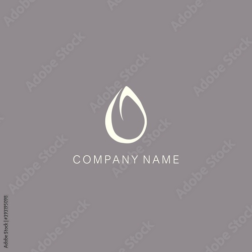 Simple  minimalistic  stylized flower bud or blob symbol - logo  consisting of one element. Made with a line.