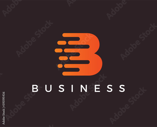 minimal letter b logo template - vector illustration