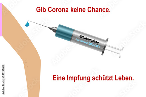 Spritze mit Schutzimpfung gegen Corona