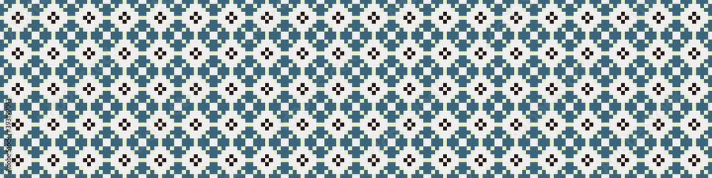 Fototapeta premium Abstract Cross Pattern Dots Logo generative computational art illustration