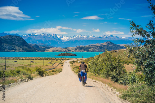 Bicycle touring at Carretera Austral, Patagonia - Chile.