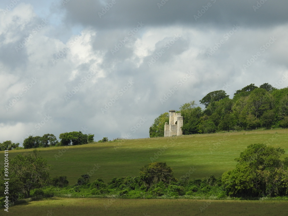 Ruins of buildings on the hill