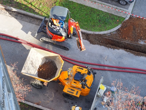 travaux de voirie, chantier