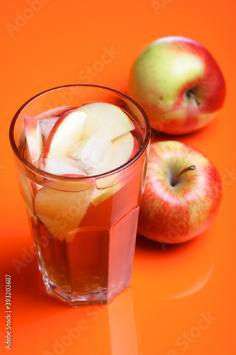 Studio shot of apple juice