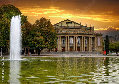 Stuttgart Staatstheater am Oberen Eckensee im Schlossgarten photo