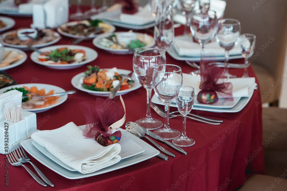 Fototapeta premium quality served restaurant table for wedding party