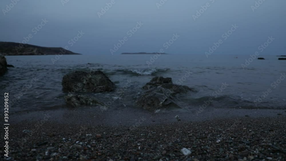 Beach waves chill out sound close up background relaxing in Crete island summer times 4K Beach waves chill out sound close up background relaxing in Crete island summer times 4K