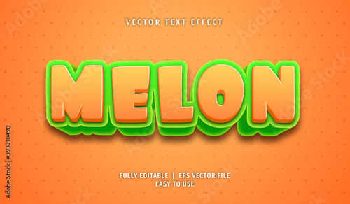 3D Melon Text effect, Editable Text Style