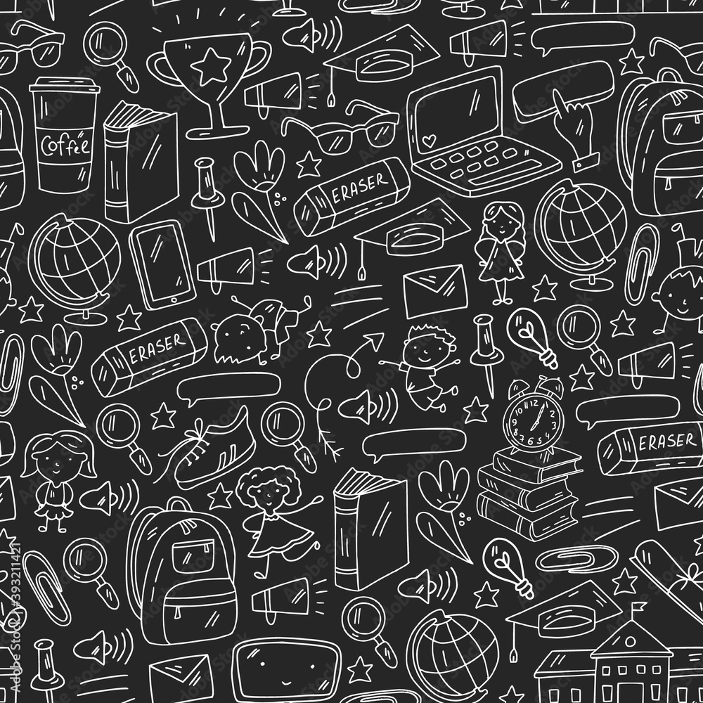 Back to school vector pattern. Online internet education. Back to school vector pattern. Online internet education.