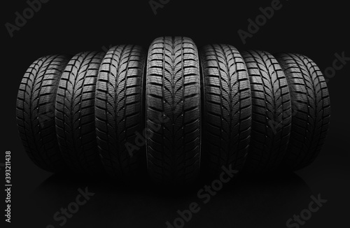 Car tires on black background © Ljupco Smokovski