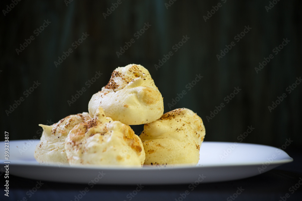 typical cheese bread from minas gerais brazil. space for text typical cheese bread from minas gerais brazil. space for text