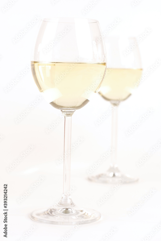 Glas of white wine - studio shot