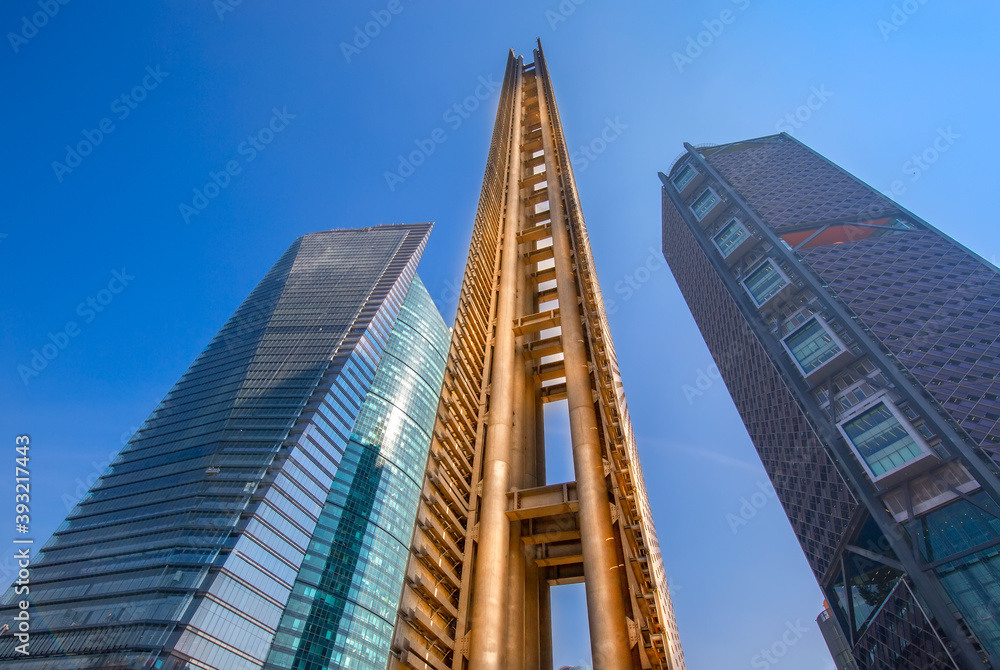 Naklejka premium Mexico City Financial center and business district close to Paseo De Reforma