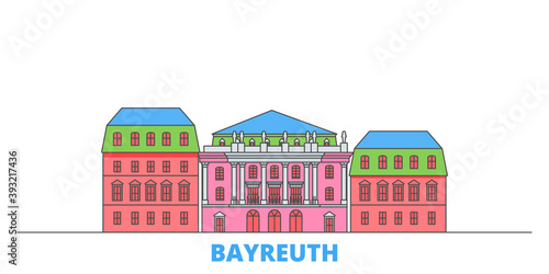 Germany, Bayreuth, Margravial Opera Housebayreuth cityscape line vector. Travel flat city landmark, oultine illustration, line world icons