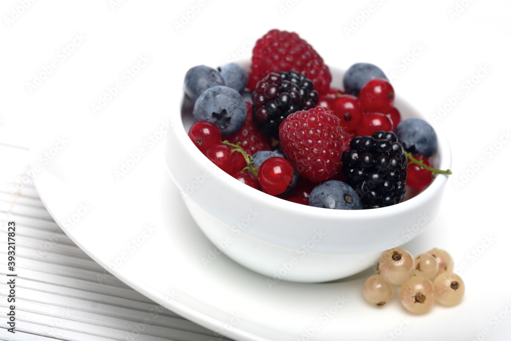 Berries on white background - close-up Berries on white background - close-up