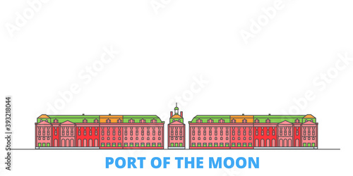 France, Bordeaux City cityscape line vector. Travel flat city landmark, oultine illustration, line world icons