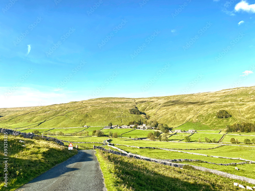 Landscape view of, Halton Gill, from the Pen-y-ghent road, high on the moor top Landscape view of, Halton Gill, from the Pen-y-ghent road, high on the moor top