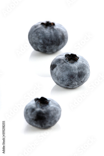Blueberry on white background - close-up