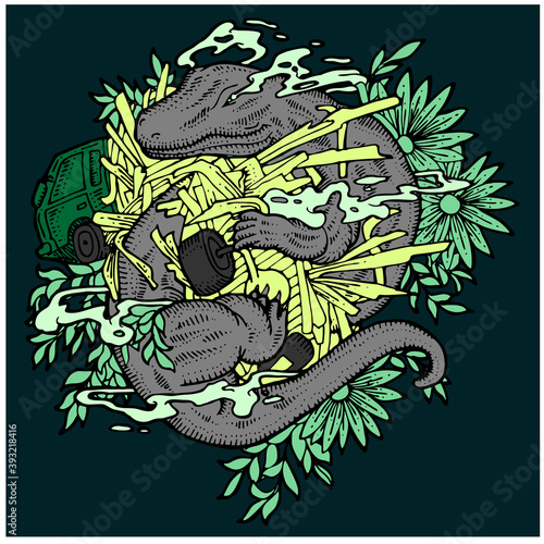 komodo island vintage poster vector national park illustration design