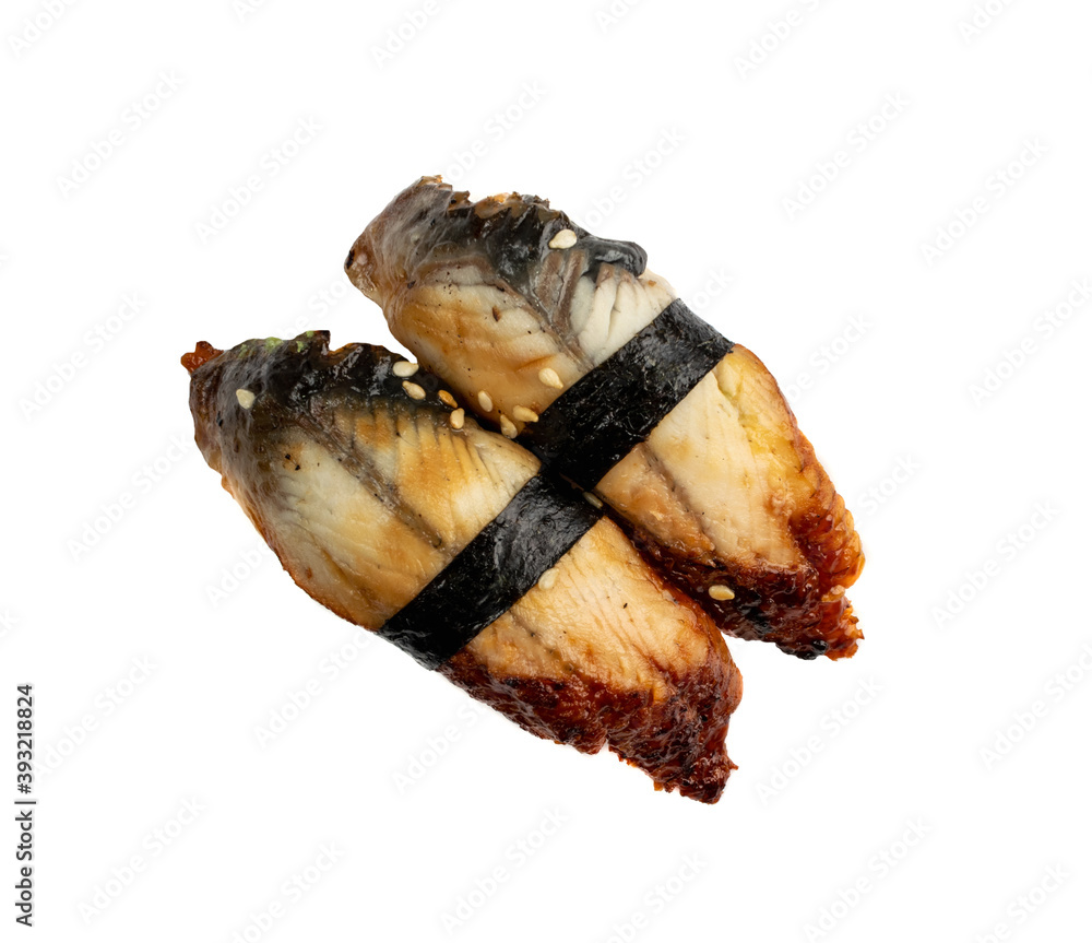 Eel Sushi Food, Unagi Nigiri with Smoked Eel Eel Sushi Food, Unagi Nigiri with Smoked Eel